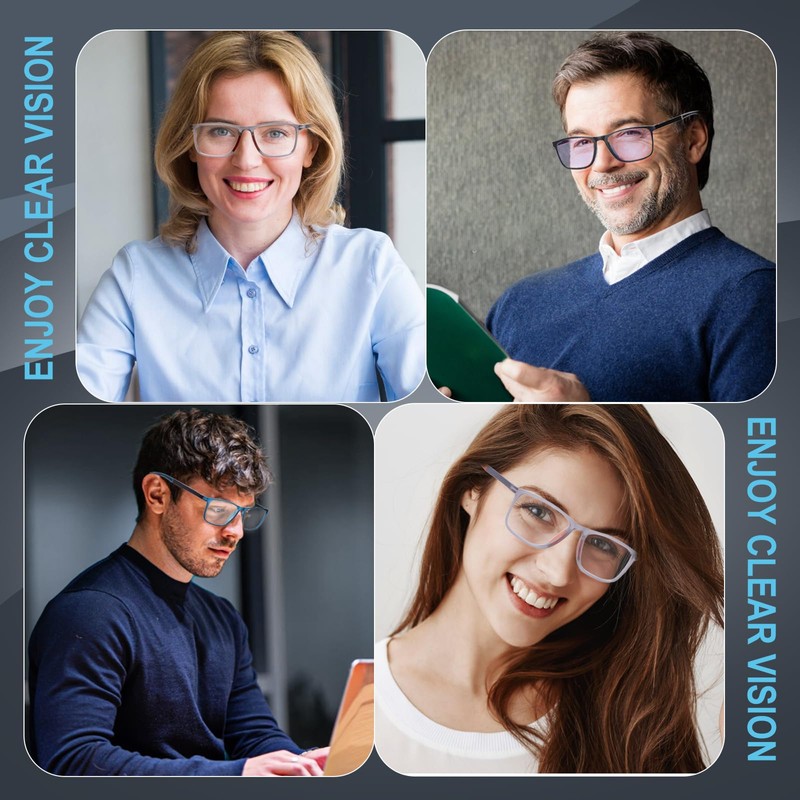 BLOEXCLU 6 Pack Reading Glasses for Men Sports Style Blue