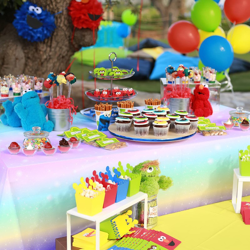 Xinvery Rainbow Tablecloths, Unicorn Party Tablecloth Colourful Waterproof Plastic Tablecloth