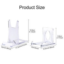 Pack of 6 Acrylic Stand Plate Stands, Small Plate Holder Stand, Transparent, Adjustable Decorative Plate Holder, Picture Stand, Plastic Stand for Photo Displays, Plates, Frames, Cookbooks