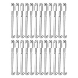 24PCS Banjo Bracket Hook Silver Metal Wear Resistant Banjo Hooks Set Accessory for Replacement