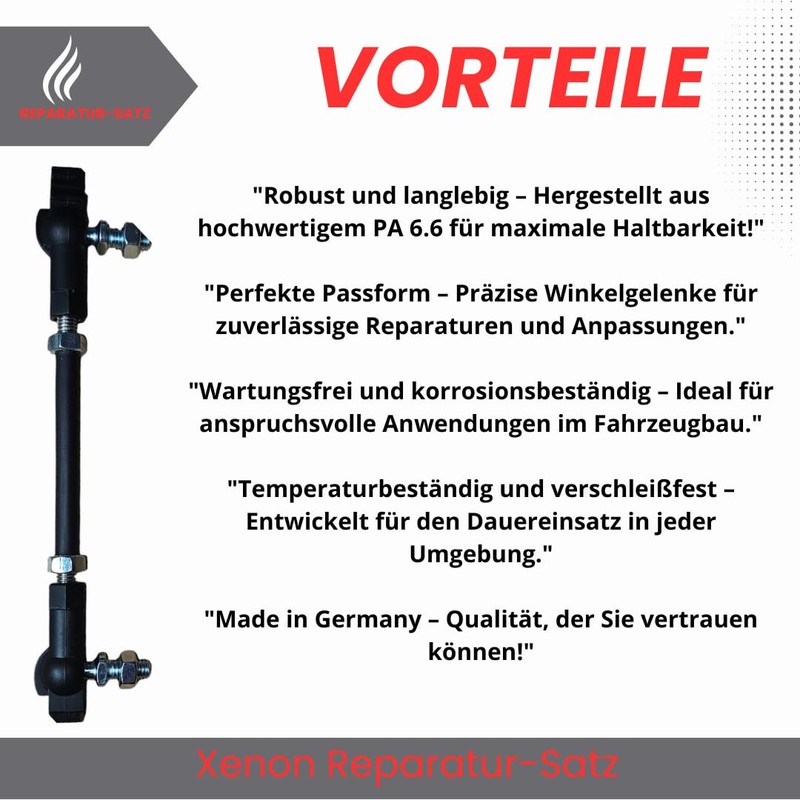 Universal Xenon Repair Kit with Adjustable M6 Rod and PA