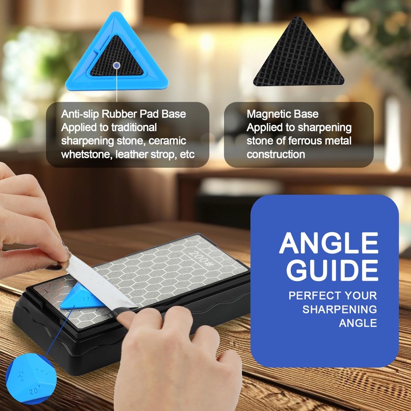 Double-sided Diamond Sharpening Stone,Knife Sharpening Stone with Extra Fine 1000/Coarse