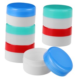 Mikinona Travel-Friendly Round Cream Boxes 6 Pack Empty Bottles Leak Small Containers for Cosmetics Makeup Boxes Lids
