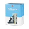 balvi Bookend Fishing Cat Black Colour Bookend with Decorative Figure