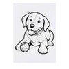 'Dog With A Ball' Temporary Tattoo - Water Resistant, Skin-Safe,
