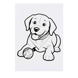 'Dog With A Ball' Temporary Tattoo - Water Resistant, Skin-Safe, Non-Toxic Transfer (TO00069673)