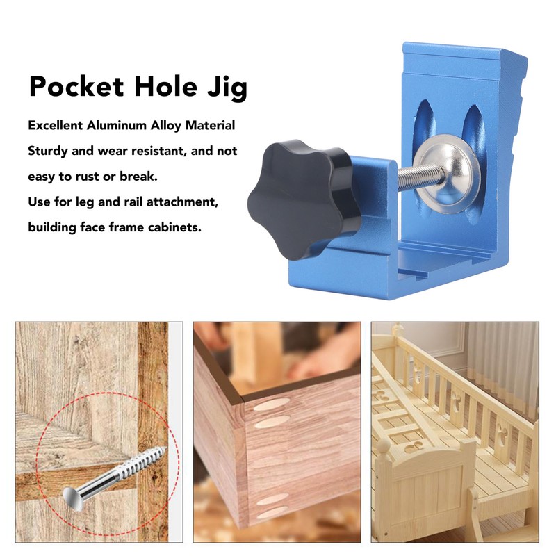 46PCS Set Pocket Dowel Hole Jig System Aluminum Alloy Slant