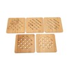 5 Pcs Bamboo Hot Pad Table Mat Bamboo Trivet Pot