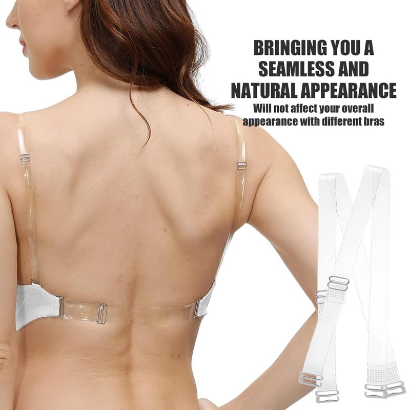 6 Pairs Invisible Transparent Bra Straps, Transparent Replacement Bra Straps,