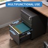 BIZOEIRON 3 Drawer Mobile File Cabinet,Under Desk Metal Filing Cabinet