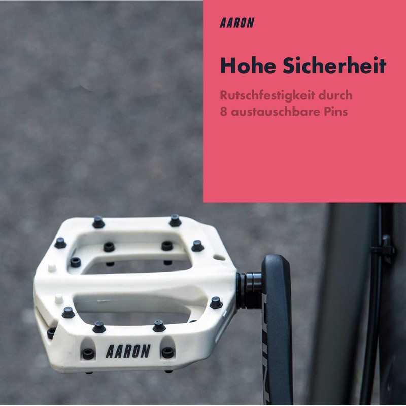 AARON Dirt MTB Plastic Pedals with Sealed Industrial Ball Bearings,