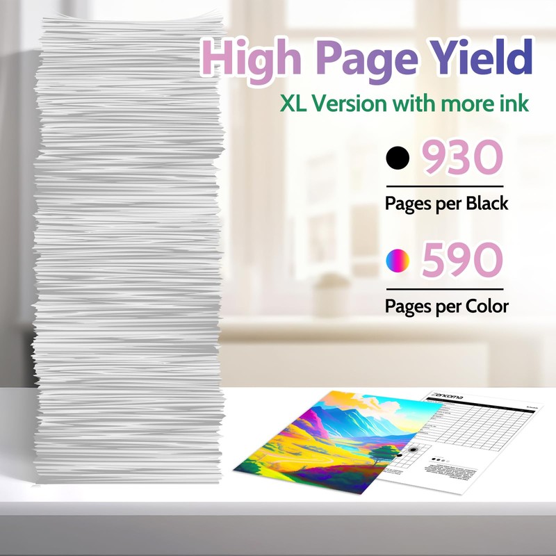 Zencoma 45 78 Ink Cartridges Combo Pack High-Yield 1 Black