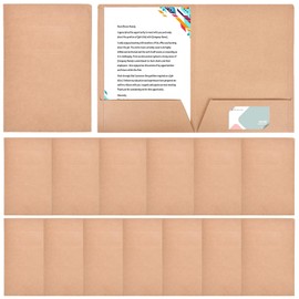 Nizirioo Kraft Paper Presentation Folder Kraft Paper: Pack of 15 Folders with 2 Pockets, Document Bag A4 Folder Kraft Paper Folders, Presentation Folder for Documents Meetings