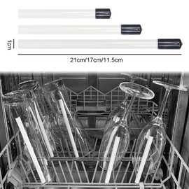 JinYu 24 Set Stemware Saver Stemware Holder Dishwasher Wine Glass Protector Dishwasher Attachment 28cm 24cm 21cm 17cm 11.5cm, Universal Dishwasher Rack Tine Repair End Cover Caps
