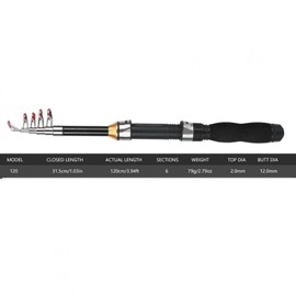 Mini Pocket Fishing Rod Pen Fishing Rod for Sea Fishing Saltwater Freshwater Fishing (1.2 m)