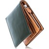 Eredita Men's Bifold Wallet, Large Capacity, Full Grain Leather (Green),