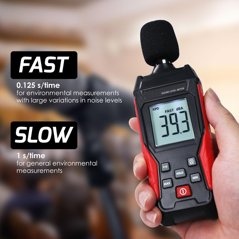 Decibel Meter, Sound Level Meter 30-130dB Digital Audio Noise Meter