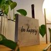 Anleitung zum Glücklichsein - be happy Holzbild 11x11x2cm zum Hinstellen