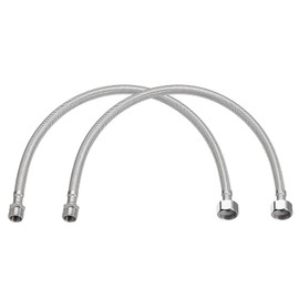 sourcing map 20 Inch Long Faucet Supply Line Connector, 2pcs G3/8 Male Compression Thread x G1/2 Female Straight Thread 304 Stainless Steel Water Supply Hose