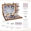 Neti Neti Wicker Picnic Basket Set for 4 with Waterproof