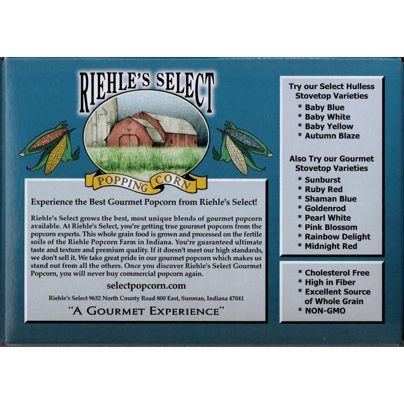 Riehle's Select Popcorn "Hulless" Butter Microwave Popcorn - 12 Boxes