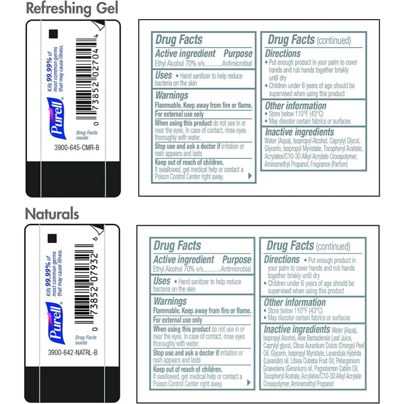 Hand Sanitizer Variety Pack, Naturals and Refreshing Gel, 1 Fl