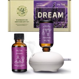 VTS Waterless Essential Oil Diffusers with Oils Set, Lavender Oil Essential Oil Gift Set for Women Mom Couples (1 fl.oz Lavender Essential Oil & 1 fl.oz DREAM Essential Oil Blends & Portable Diffuser)