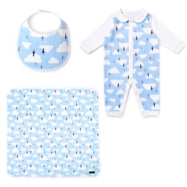 COLORFUL CANDY STYLE おくるみ・スタイ（丸型タイプ）・ロンパース 3点セット ジェントルマンセット B8010100-BTR