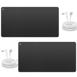 Grounding Mat 2 Pack, Grounding Pad with 2 Grounding Cord, Grounding Mat for Feet, 10 x 26.7"