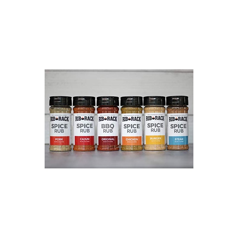 Rib Rack Dry Spice Rub Variety Pack, 6 Count -