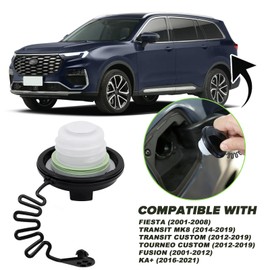 LPZMPZ Tankdeckel mit Halteband kompatibel mit Ford Fiesta MK5 JD1 JD3 JH1 JH3 Transit MK8 Transit Custom/Tourneo Custom KA+ Fusion Auto Kraftstofftankdeckel Ersatz 1580852, 7S61-9030-CB