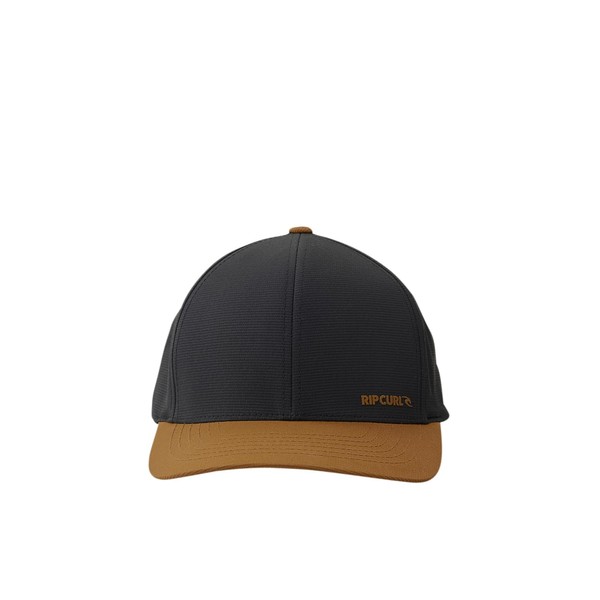 Rip Curl Men's Vaporcool Flexfit Baseball Hat, Black/Tan Phaser, One