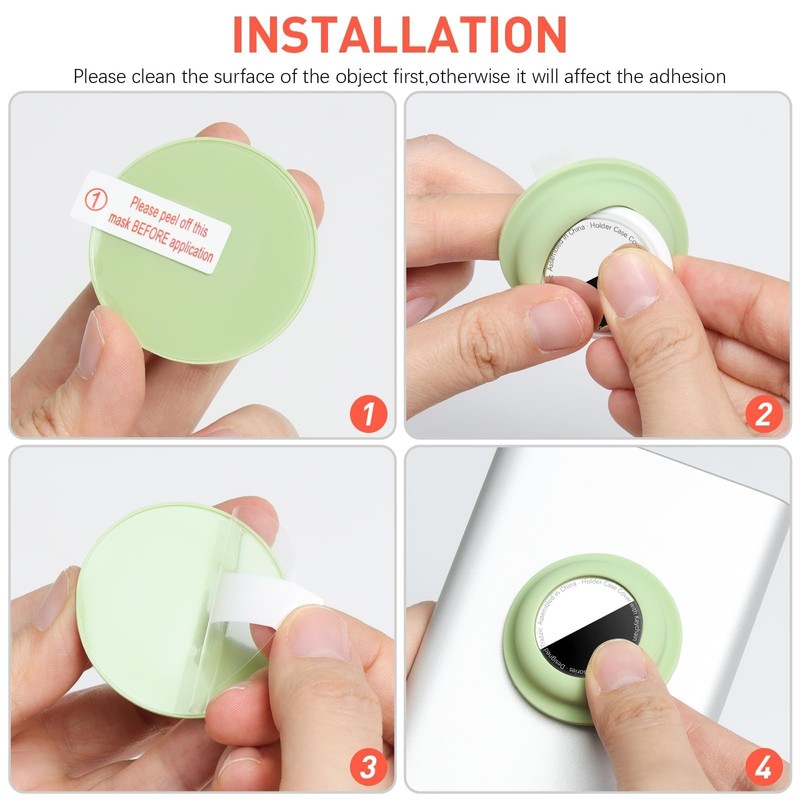 TRAZZIC 4-Pack for AirTag 2nd & 1st Gen Adhesive Case