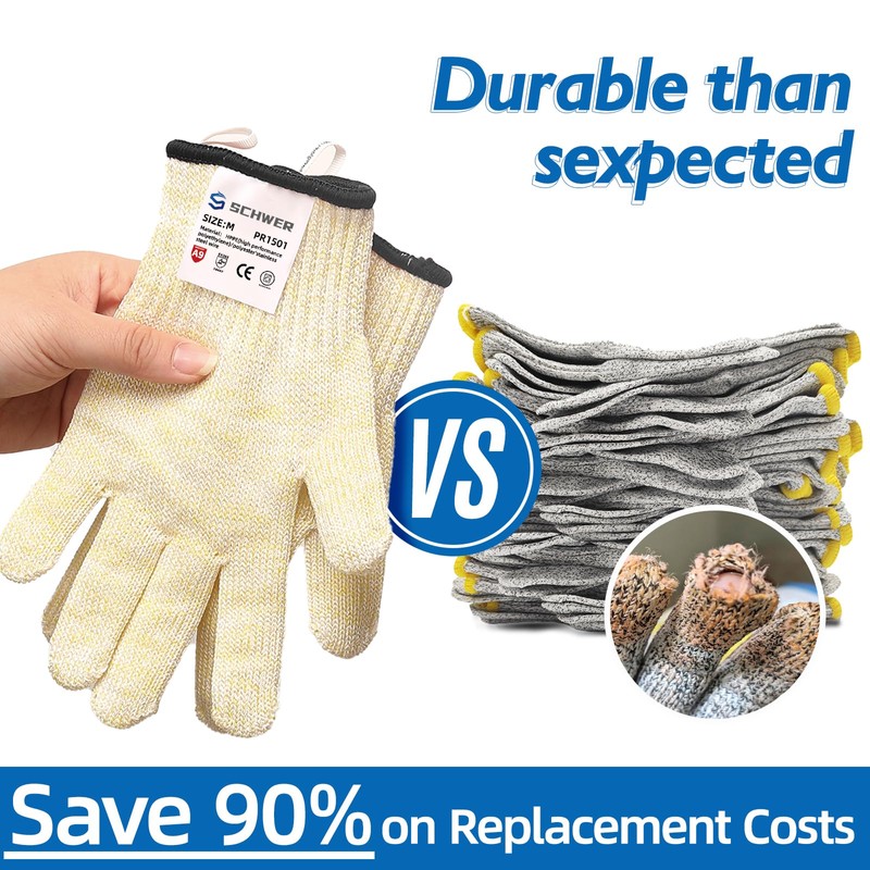 Schwer SlicePro Ultra-Durable ANSI A9 Cut Resistant Gloves PR1501, 10X