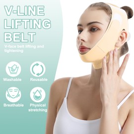ZKGYUS Reusable chin strap, V-shaped chin face tightening band, face lifting mask for women, wear it two hours a day