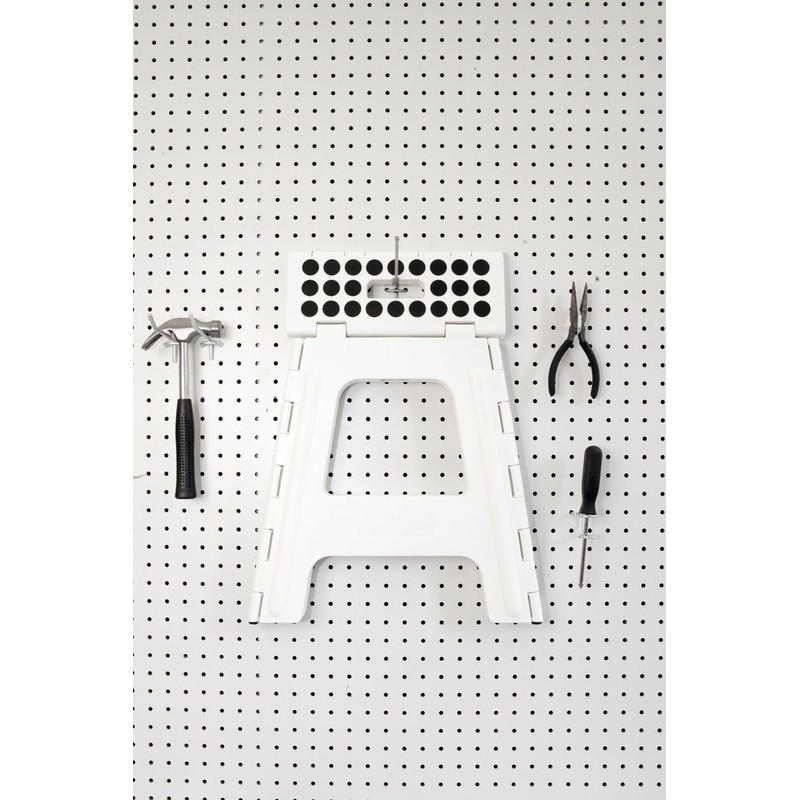 Kikkerland Rhino Tall Folding Step Stool, White