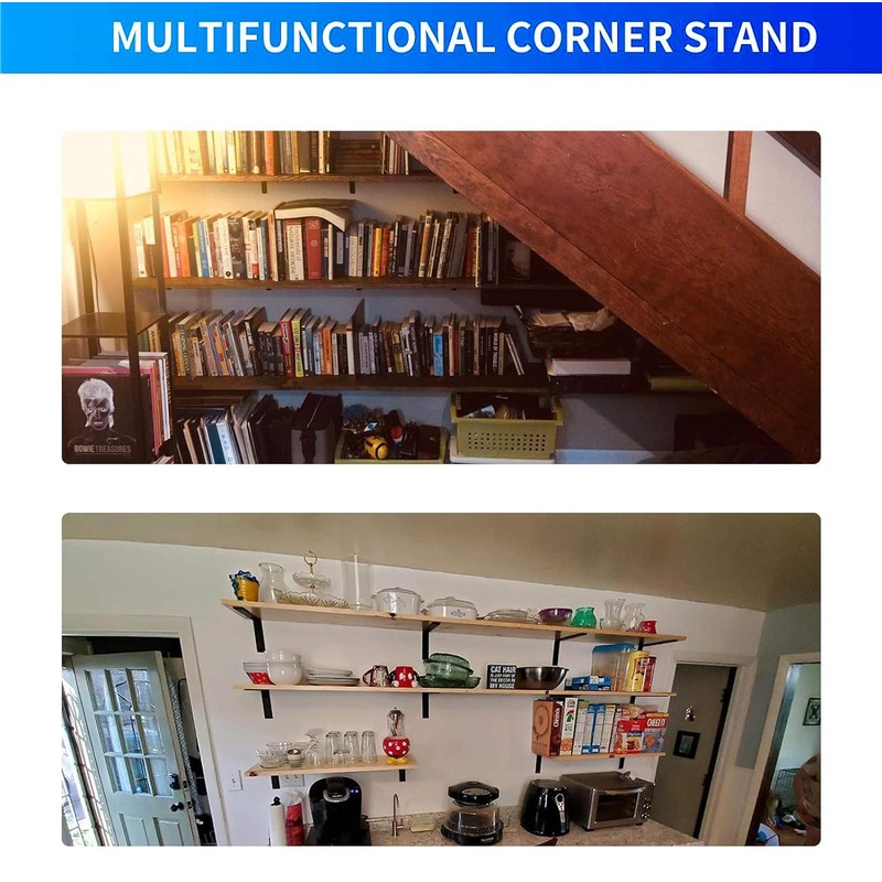 Mardili 8 Pcs Shelf Bracket,5 Inch Black Floating Shelf Bracket