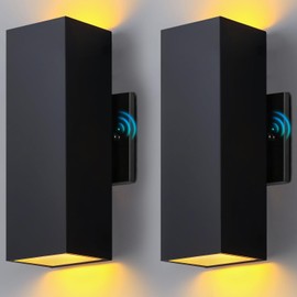 KIZON Outdoor Wall Lights with Dusk to Dawn Sensor 2 Pack, Aluminum Outdoor Light Fixture with E26 Base, Waterproof Outdoor Sconce Wall Lighting Exterior Lights for House Patio Doorway, ETL Listed