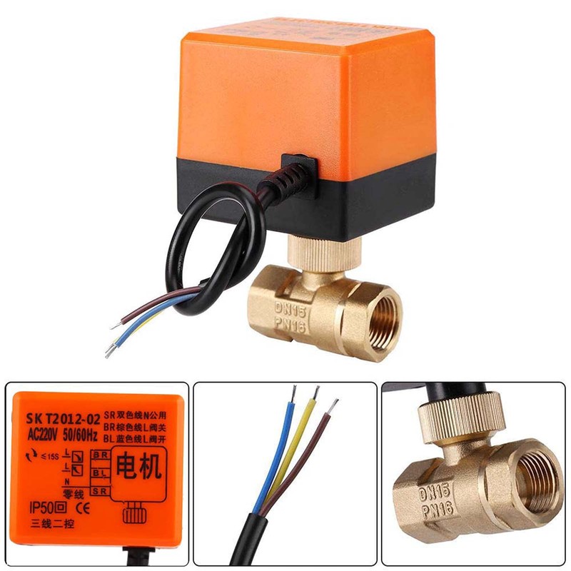 Motor Ball Valve 220 V, 2-Way Motorised Ball Valve Measuring