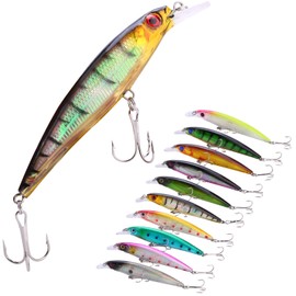 Sougayilang Minnow Fishing Lures Crankbaits Set Fishing Hard Baits Swimbaits Boat Topwater Lures for Trout Bass Perch Fishin