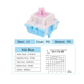 JOINIWELL Mechanical Keyboard Switches, Kiki Pink, 42gf Lubed Switches, LY Material Stem, Pre Lubed 5/3 Pin Switches, Linear Switch, Suitable for Gaming and Office Work, 35PCS