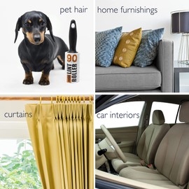 BULK PACK Value Lint Roller and Refill Set — 2 Handles & 6 x 90-Sheet Rolls — Removes Pet Hair, Fluff and Dust from Clothes, Upholstery and Carpet (81m, 540 Total Sheets)