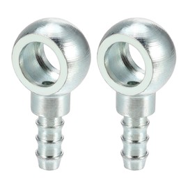 ACROPIX 12mm Diameter 7.7 mm OD Banjo Hose Barb Bolt Fittings Universal Banjo Fitting Fuel Line Adapter Connector for Motorcycle Car Silver Tone - Pack of 2