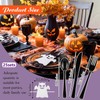 25 Set Black Halloween Cutlery Set with Felt Twist Tie,