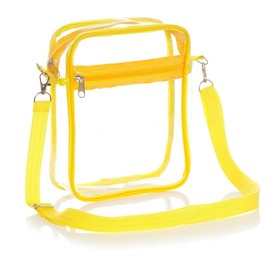 PNPGDYK Clear Crossbody Bag, Stadium Approved Clear Purse Bag With Adjustable Shoulder Strap, Messenger Bags Transparent Shoulder Bag for Concerts Sports Events Festival