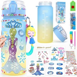 GirlsHome Decorate Your Own Water Bottle for Girls Age 4-6-8-10, Unicorn Toys for Girls Painting Crafts, Fun Arts and Crafts Kits 6-12 Year Old Toddler Girls Birthday Christmas Gifts Toys:_Frozen Water Bottle Kits