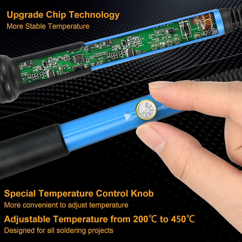 ILibiLib 60W Electric Soldering Iron Gun Tool Kit Welding Desoldering