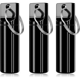YourRx Keychain Pill Holder – Large Capacity Waterproof Travel Pill Organizer Pill Container for Tablets, Capsules – Durable Travel Friendly Pill Case for Purse Mini Pill Case (Black) 3-Pack