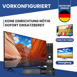 Dakana Ersatz Fernbedienung für ChiQ GCBLTV02ADBBT Changhong Fernseher TV Remote Control vorkonfiguriert und sofort einsatzbereit