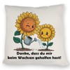speecheese Danke - Sonnenblumen Kissen Blumiges DekoKissen mit fröhlichem Spruch